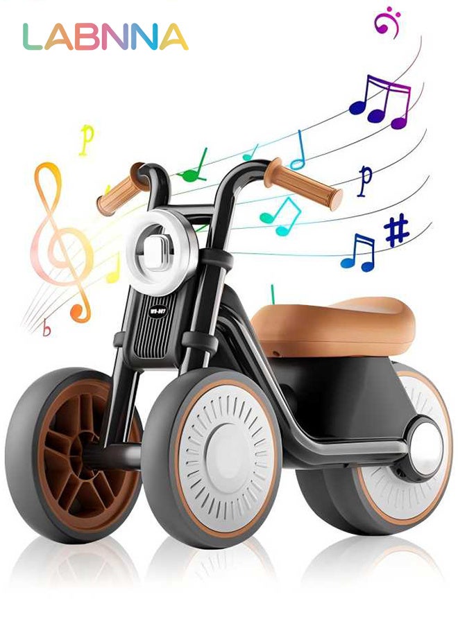 LABNNA Baby Balance Bike with Silent Wheels, No Pedal Baby Walker, Mini Baby Bike with Lights and Music, Sturdy Safe Ride On Toys, Easy Set-Up, Great Gift Choice as Indoor and Outdoor Toy, 52*22*34cm - Image 1
